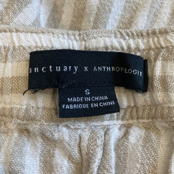 Anthropologie Striped Cream Pants - Picture 6 of 7